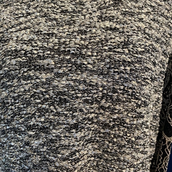 ANTHROPOLOGIE Escio Tunic Marbled Gray Black Top Lace Sleeves Size Large New - Picture 5 of 8